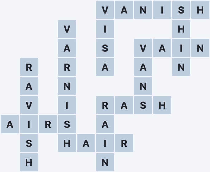 Wordscapes Cliff - Mist - level 1124 puzzle answer